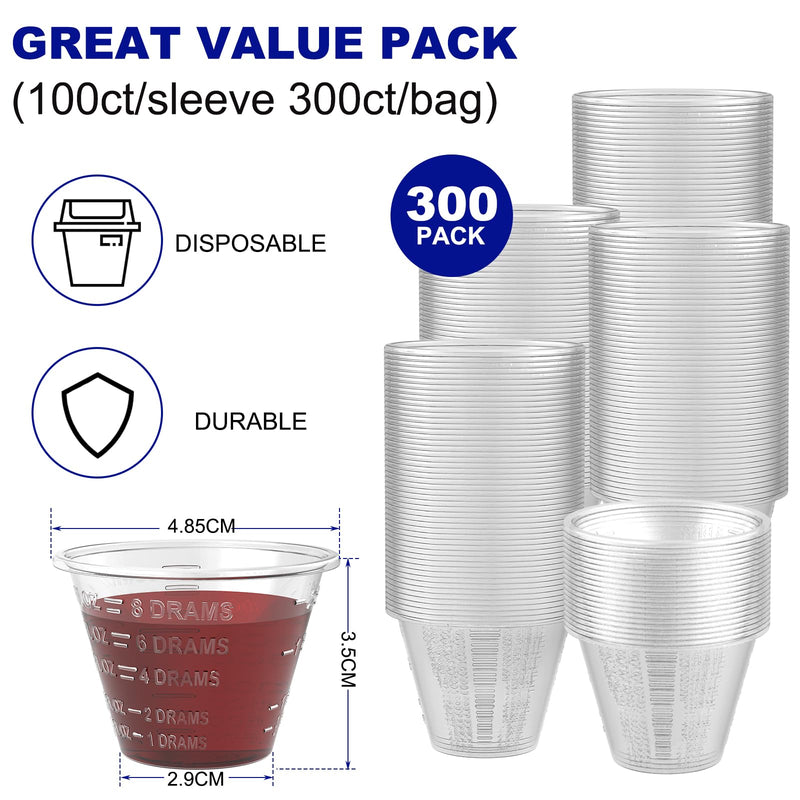 [Australia] - disposable medicine cups graduated, bulk pack of 300, 1 oz (30ml) small plastic measuring cup for liquid medication, paint, epoxy, pill and resin 