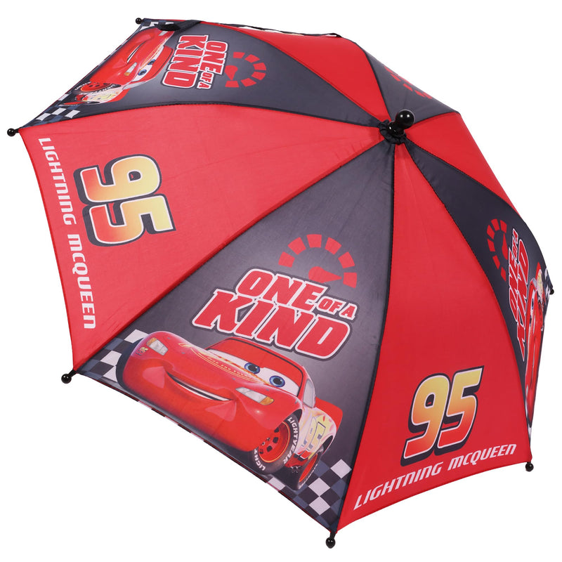 Concept One Lightning McQueen Umbrella for Kids | Red | Boys Umbrella with Curved Handle and Safety Tips | Fun Umbrellas for Rain | Boys with Curved Handle and Safety Tips, Fun Umbrellas for Rain