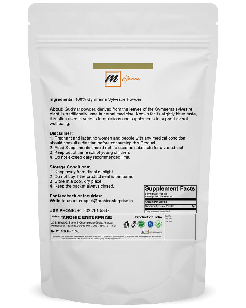[Australia] - 100% Natural Pure Gudmar (Gymnema Sylvestre) Powder for Health and Skin Care 100 GMS / 0.22 LBS 