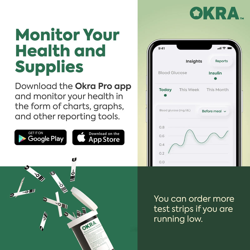 [Australia] - OKRA Pro Test Strips and Lancets for 100 tests Refill Kit 