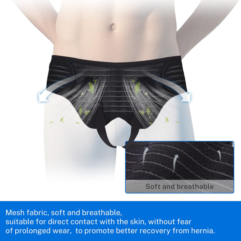 Hernia Belt for Men & Women - Single/Double Inguinal Support Belt with 4 Removable Compression Pads, Groin Hernia Support Truss Underwear Briefs, Hernia Support Truss (Small) Small