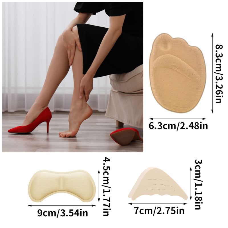 [Australia] - Sibba 10 pairs of high heel cushion pads, shoe fillers with adjustable toe filling inserts, front insoles, heel grips, inner insert, prevents shoes that are too big from slipping off the heel, relieves blisters, 10 pairs of style 3 
