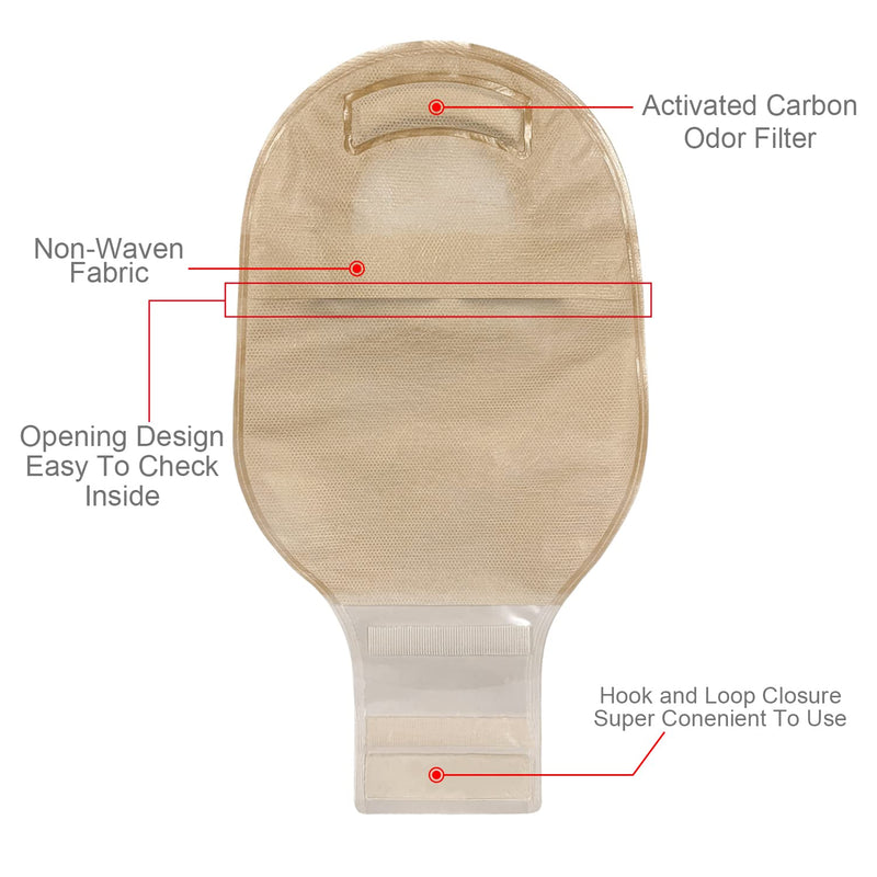 [Australia] - Carbou 21 PCS Ostomy Supplies Colostomy Bags Two Piece Drainable Pouches with Closure 12", Ileostomy Stoma Care,Cut-to-Fit(15pcs Bags+6pcs Barrier) Two Piece Closure 