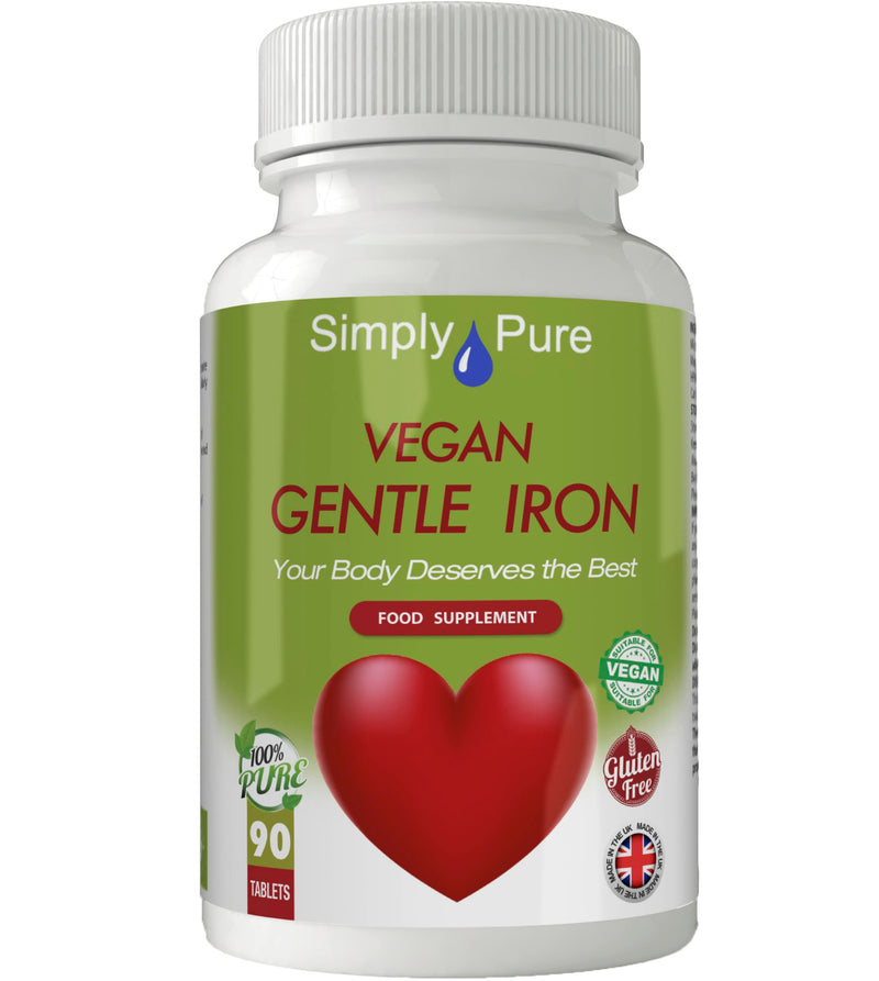 Gentle Iron | Ferrous Bisglycinate 14mg Tablets x 90 | Easily Absorbed & Gentle on the Stomach | Gluten Free | GM Free | Vegan