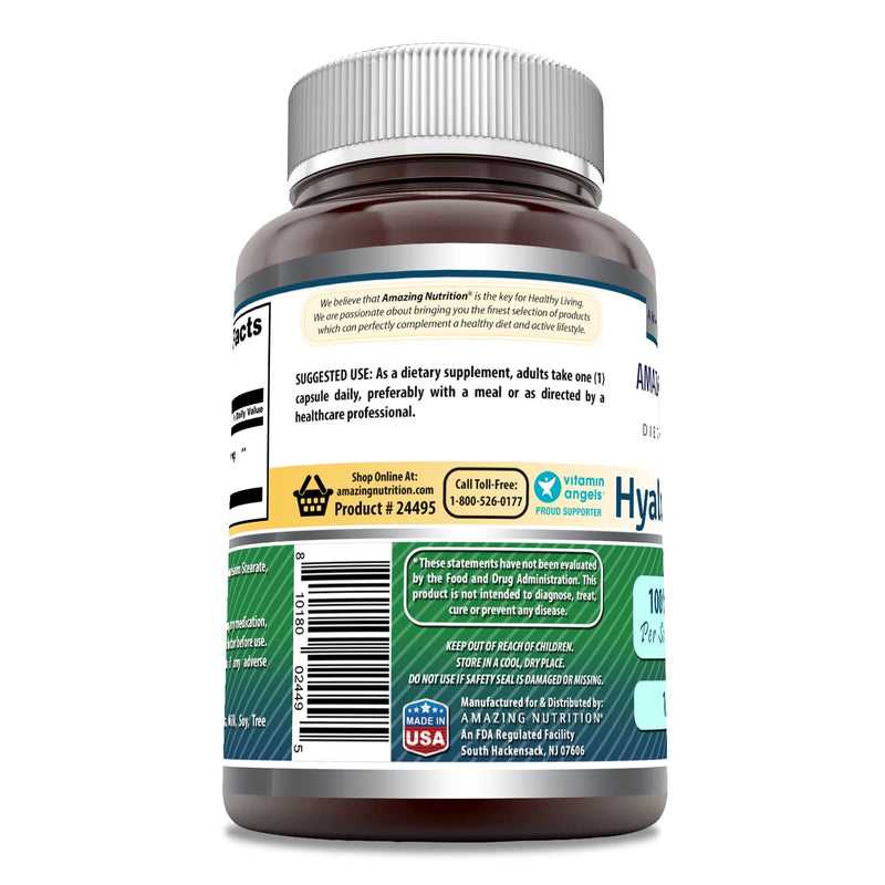 [Australia] - Amazing Formulas Hyaluronic Acid 100 Mg Capsules Supplement | Non-GMO | Gluten Free | Made in USA (1 Pack, 120 Count) 1 Count (Pack of 1) 