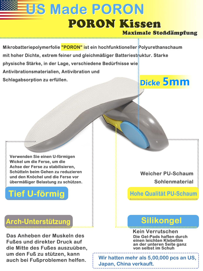 [Australia] - Plantar Fasciitis Arch Support Insoles Heel Cup Women Men Heel Insoles for Heel Pain, Heel Spurs, Flat Feet, Tendonitis, Shock Absorption Inserts EU 41-46 Black 