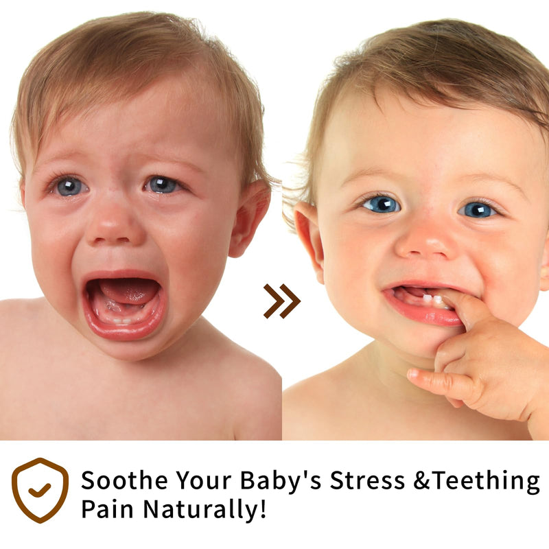 [Australia] - Teething Roller All Natural for Babies, Natural Gum Relief with Chamomile & Rose Oil, 2Pack 