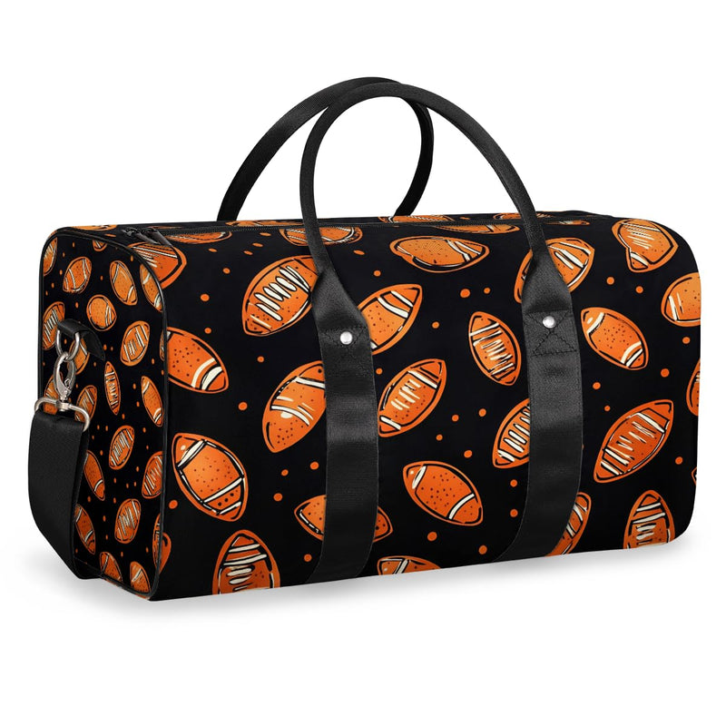 Football Sport Duffle Bags Kid Overnight Weekender Bags Travel Gym Carry On Tote Bag Water Resistant Foldable Sleepover Bag Color-A02