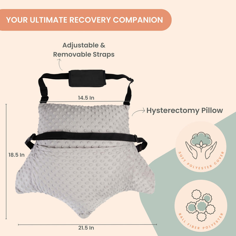 [Australia] - MOYOAMA Hysterectomy Pillow Post Surgery for Hysterectomy Recovery Must Haves- Surgery Pillow for Abdomen, Abdominal and C Section Recovery Supplies, Tummy Tuck and Abdominal Surgery Gifts Moonlight Grey 