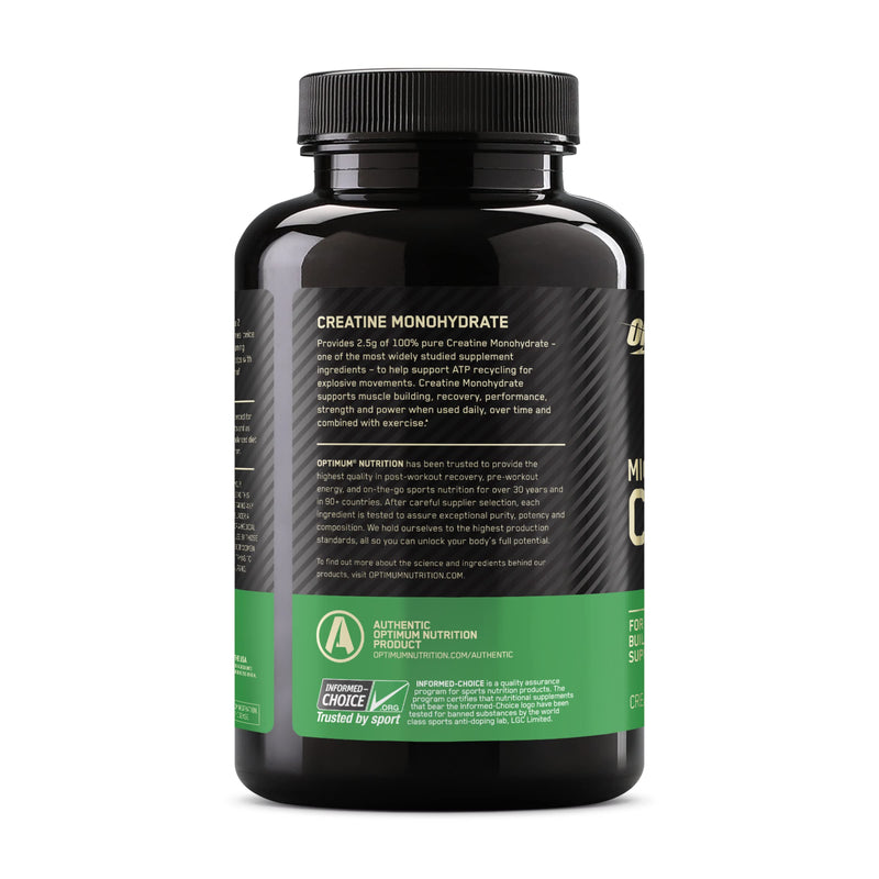 [Australia] - Optimum Nutrition Micronized Creatine Monohydrate Capsules, Keto Friendly, 2500mg, 100 Capsules Unflavored - Capsules 100 Count (Pack of 1) 