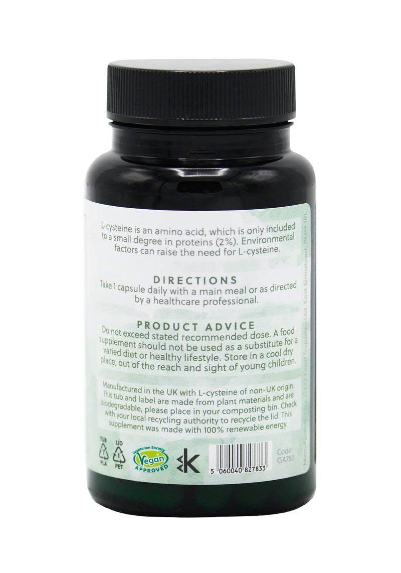L-Cysteine Capsules | 500mg L-Cysteine per Capsule | Individual Amino Acid | 120 Vegan Capsules | G&G Vitamins