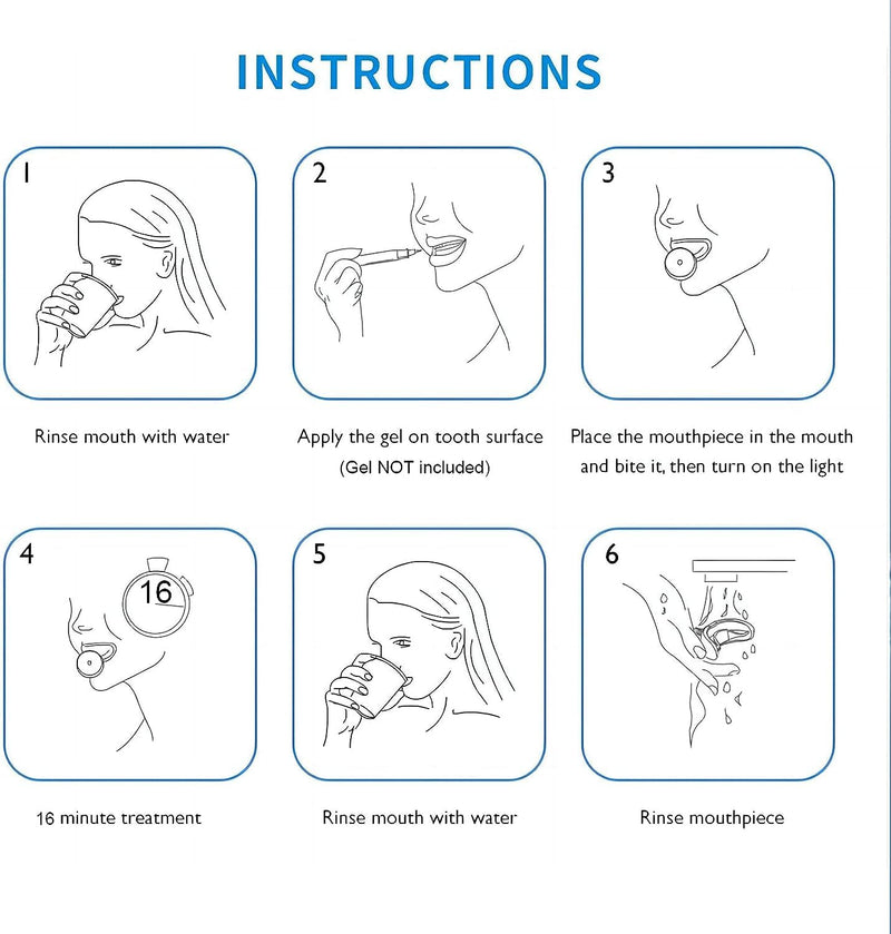 [Australia] - Teeth Whitening Light, 32 LED Red & Blue Light Intelligent Teeth Whitening System, LED Blue Lights Accelerator with USB for Stain Removal at Home (Black)…… Black 