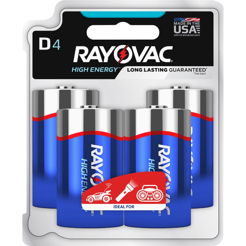 Rayovac, RAY8134TK, Alkaline D Batteries, 4 / Pack