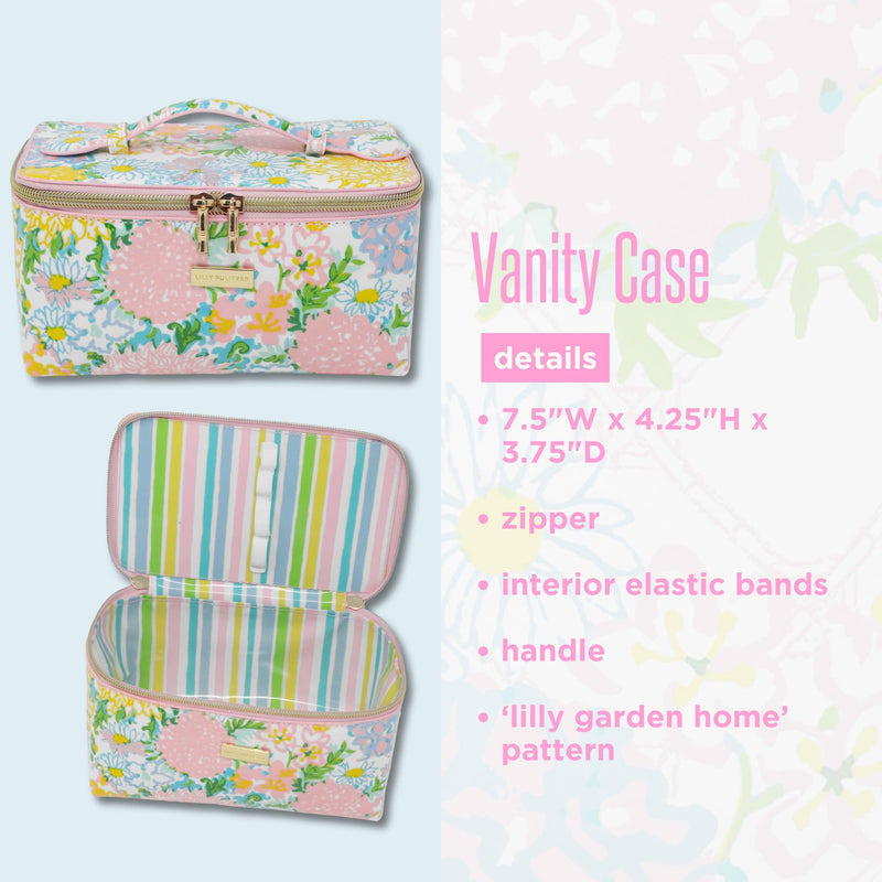 Lilly Pulitzer Cosmetic Bag for Women, Makeup Box with Zipper for Skincare (Lilly Garden Home) Lilly Garden Home