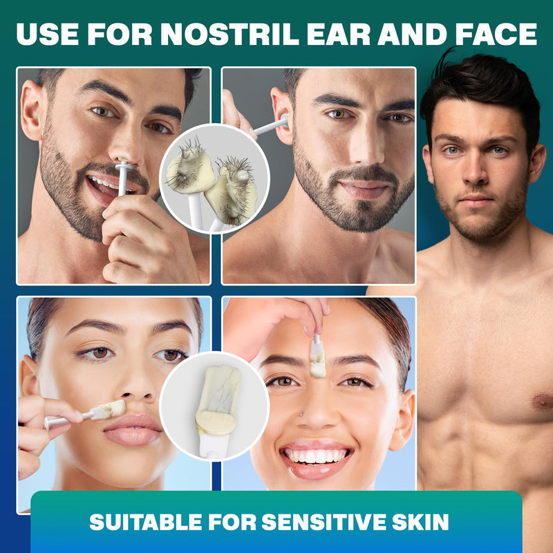 [Australia] - Nose Wax Kit |100g Wax, 30 Applicators | No Microwave Needed | Ear and Nose Hair Removal Waxing Kit for Men and Women | Pre/Post-Waxing Wipes | Mustache| Ear Hair Removar, 5 Weeks Lasting Deluxe Nose Waxing Kit 