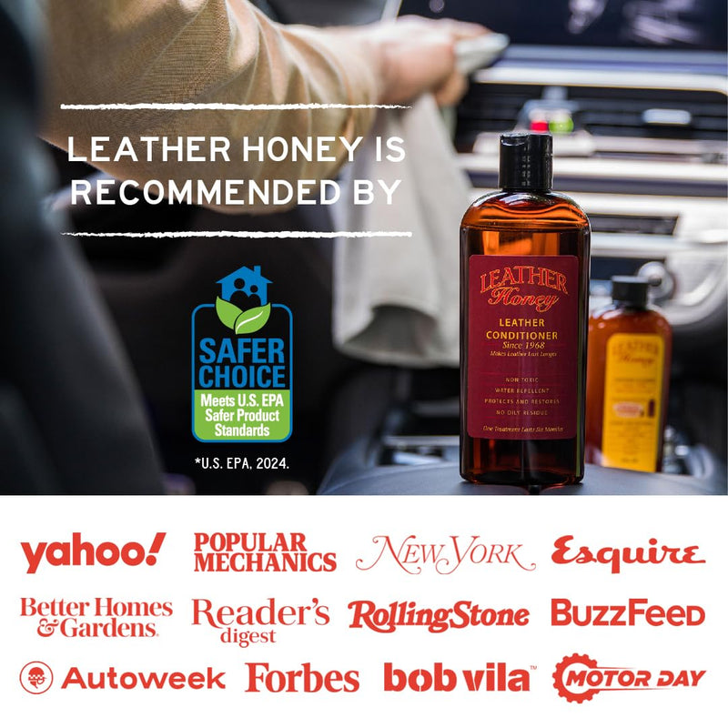[Australia] - Leather Honey Leather Cleaner: Non-Toxic Leather Care Made in The USA Since 1968. Deep Cleans Leather, Faux & Vinyl - Couches, Car Seats, Purses, Tack, Shoes & Bags. Safe Any Colors & White Leather 8 Ounce (Pack of 1) 