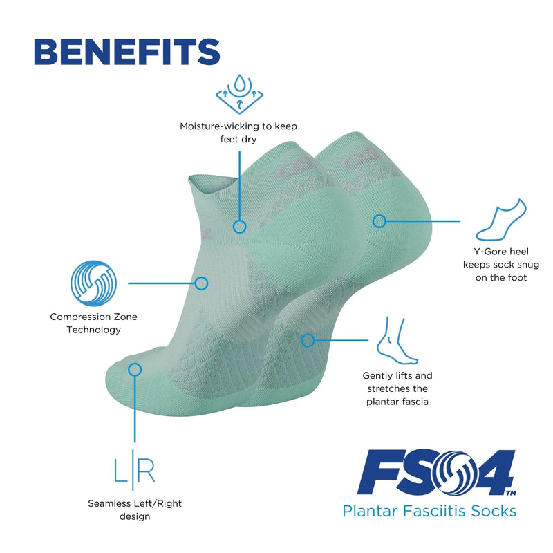 OrthoSleeve Orthotic Plantar Fasciitis Socks helps prevent plantar fasciitis relieves heel and arch pain Small White No-Show