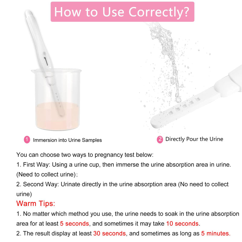 [Australia] - Pregnancy-Test Sticks-HCG Pink-Clear Early-Detection 3Count in 30 Seconds Individually Wrapped White-pink 