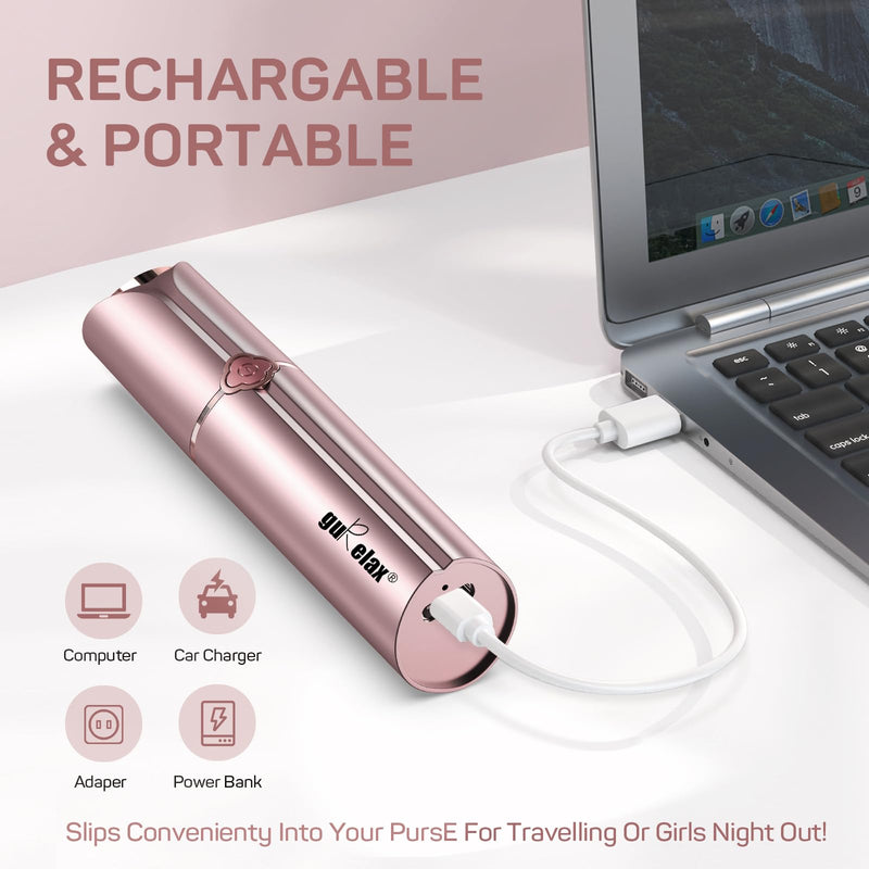 [Australia] - Facial Hair Removal for Women, Electric Painless Rechargeable Facial Hair Remover for Face, Lip, Chin with 2 x Replacement Heads Pink+2 Heads 