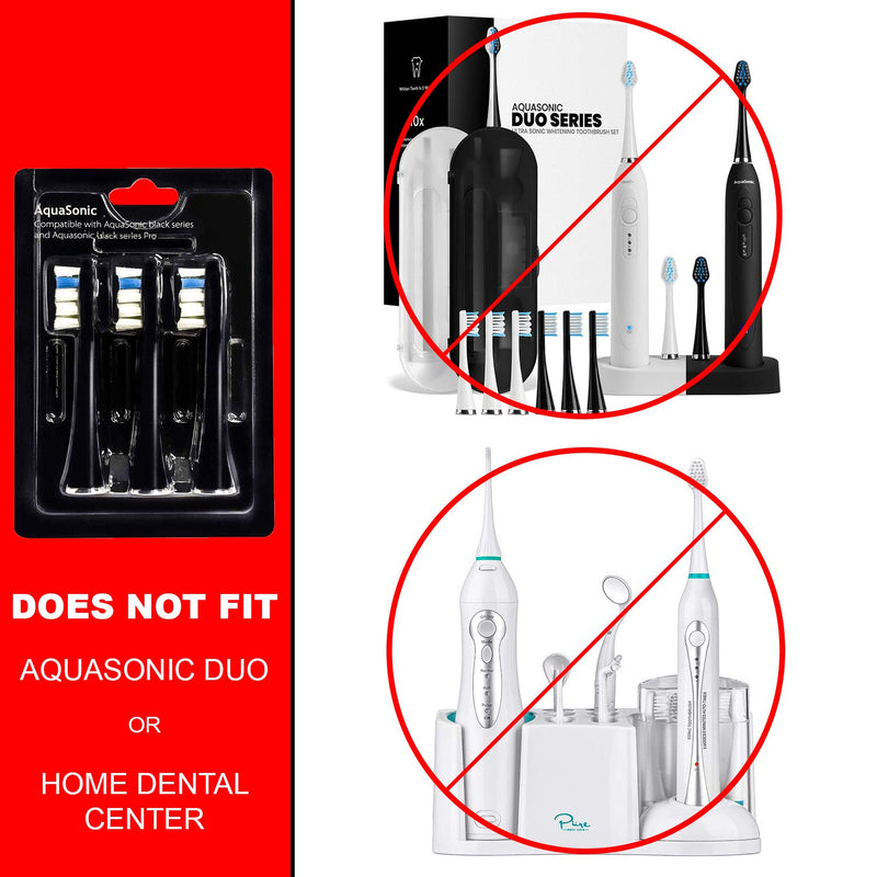 [Australia] - AquaSonic Proflex Replacement Brush Heads | ADA Accepted | for Whiter Teeth & Gum Care | Compatible with Many AquaSonic Toothbrush Handles (3 Pack Black) 3 Pack Black 