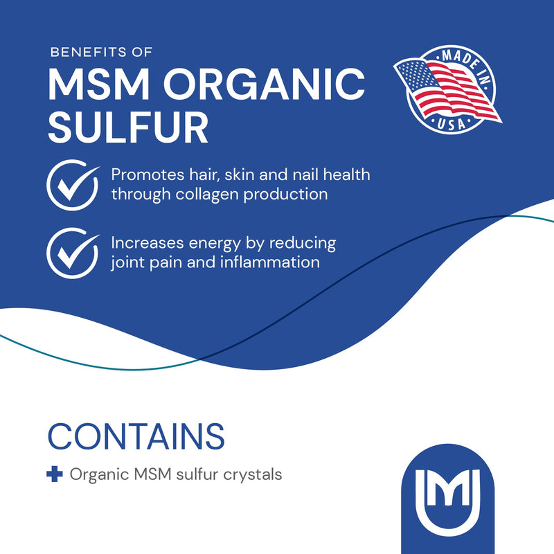 [Australia] - Mericon Industries MSM Organic Sulfur Powder | MSM Supplement for Inflammation, Hair Growth, Healthy Skin, & Increased Energy | Non-GMO, Vegan, Gluten Free, Soy Free (8oz) 
