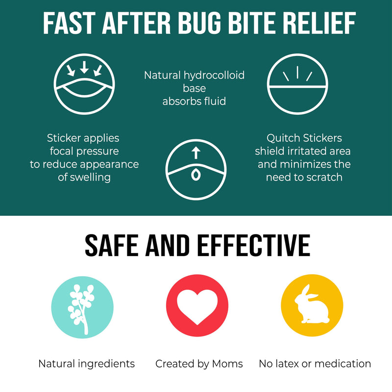 [Australia] - quitch Bug Bite Itch Relief Patch FSA Eligible, Summer Travel Essentials for Kids, Mosquito Bug Bite Thing Alternative, Summer Camp Essentials Itch Relief, Baby hydrocortisone Cream Alternative 36 Count (Pack of 1) 