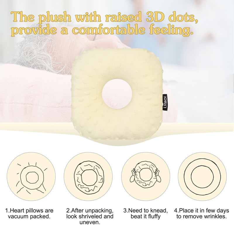 [Australia] - Ear Piercing Pillow for Side Sleepers, Side Sleeping Pillow, Ear Hole Pillow for Ear Pain CNH Piercing Pain Relief Ear Inflammation Pressure Sores Minky Dot (Beige Yellow) Beige Yellow Small 