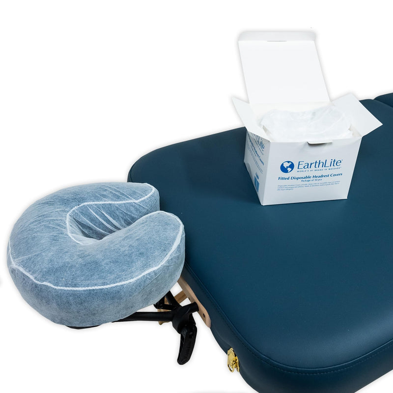 [Australia] - EarthLite Fitted Disposable Face Cradle Covers – Medical-Grade, Soft, Non-Sticking Massage Headrest Covers for Massage Tables & Massage Chairs (50 Count) 50 Count 