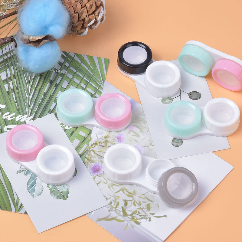 [Australia] - 20PCS contact lens container, lens container, contact lens container set, glasses case, portable, travel contact lens set, contact lens box with screw cap for home and travel, 5 colors 