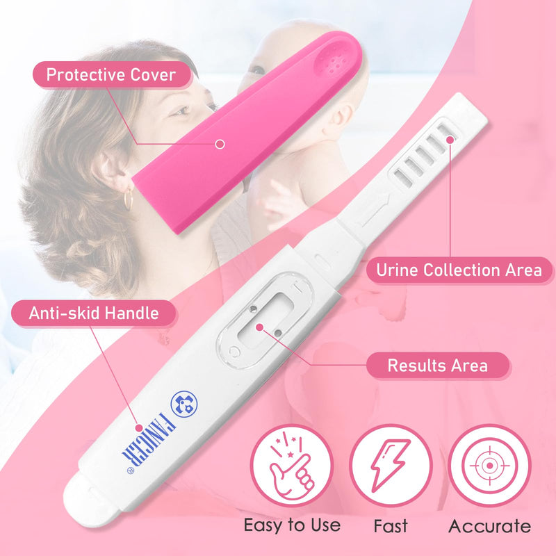 5 Count Early Detection Pregnancy Tests, Pregnancy Test Kit, Accurate Early HCG Detection for Women, Quick and Easy to Use, Easy at-Home Pregnancy Tests, Individually Packed（Rose red）
