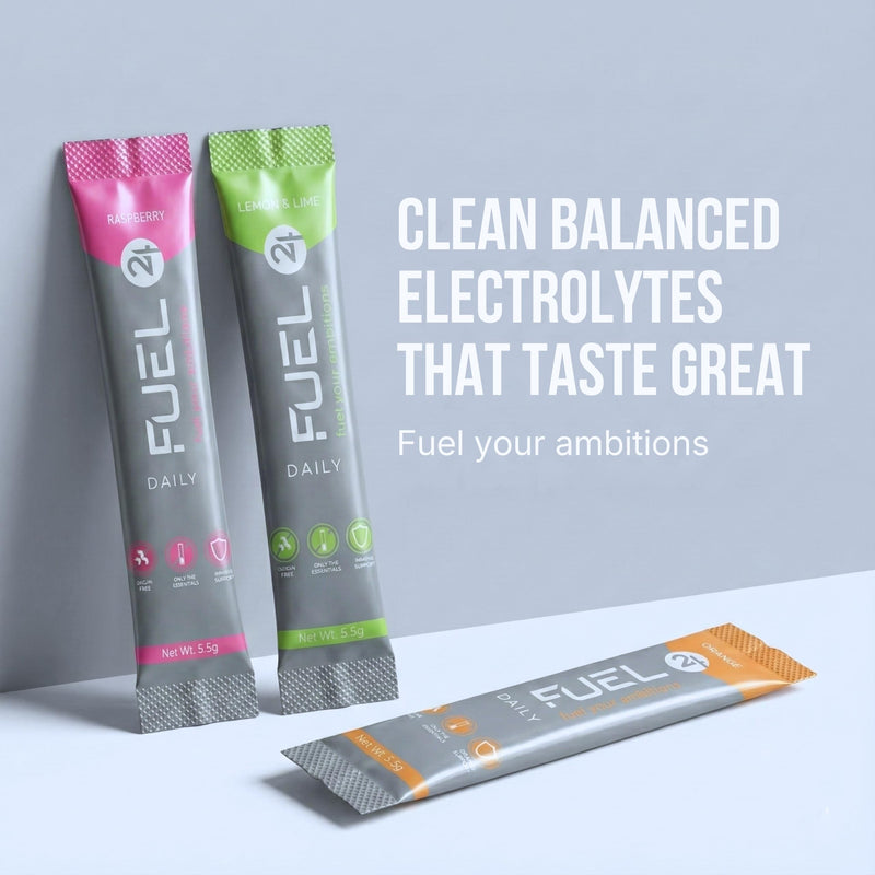 Fuel24 Electrolytes - Daily Hydration Sachets, Zero Sugar, Electrolyte Powder (10 or 30 Pack) Essential Minerals - Sodium, Magnesium, Potassium, Vitamin C B12 & L Glutamine (30 Pack, Orange)
