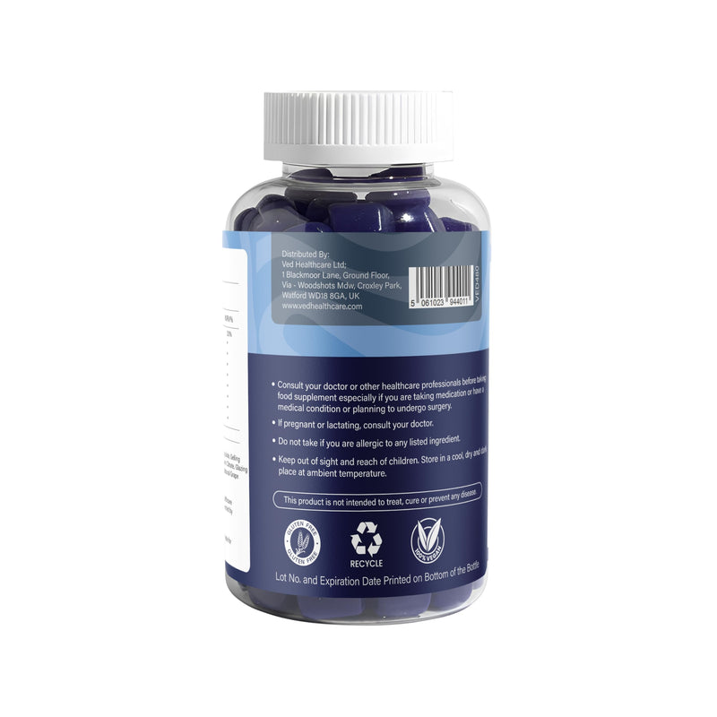 Magnesium Gummies, (90 Gummy), Magnesium Citrate, Natural Grape Flavour, Vegan, 2 per Day, 45 Days Supply, Muscle & Energy, for Adults – by Ved