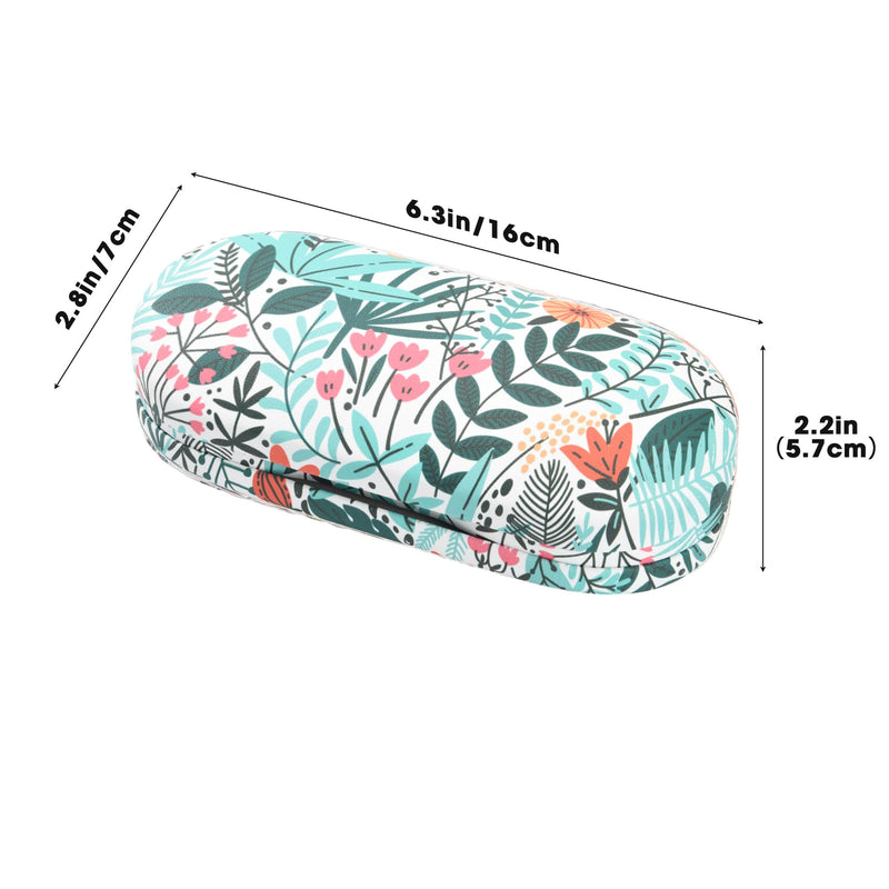 [Australia] - 2 in 1 Contact Lens and Glasses Case,Double Sided Dual Use Design with Mirror, Tweezer and Contact Lens Solution Bottle,Portable Soak Storage Kit for Travel,Office(White & Tropical Flowers) White & Tropical Flowers 
