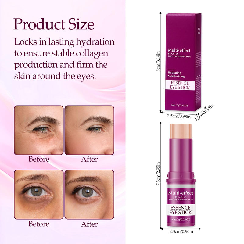 Multi Balm Stick, Moisturizer Stick for Eyes, Face, Neck, Collagen Moisturizer, Under Eye Balm Stick, Firming Hydrating, Shea Butter & Vitamin E for Makeup Base and Skin Care 0.24 Fl Oz