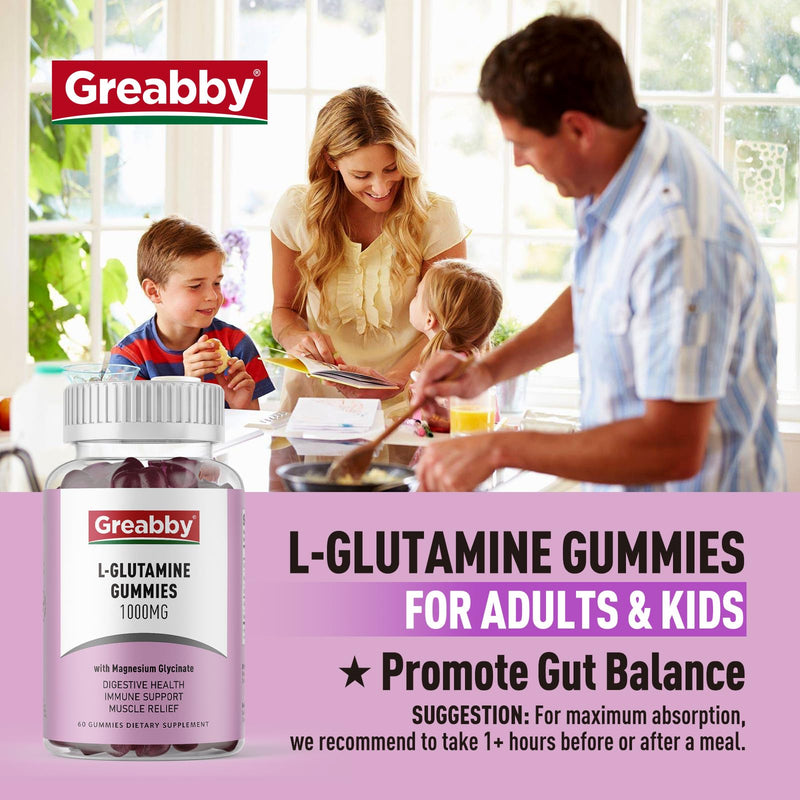 [Australia] - L Glutamine 1000mg Gummies - Muscle Relief & Immune Support, Amino Acid Supplement with Magnesium Glycinate, Vegan & Non-GMO, Gluten Free (60 count) 1 