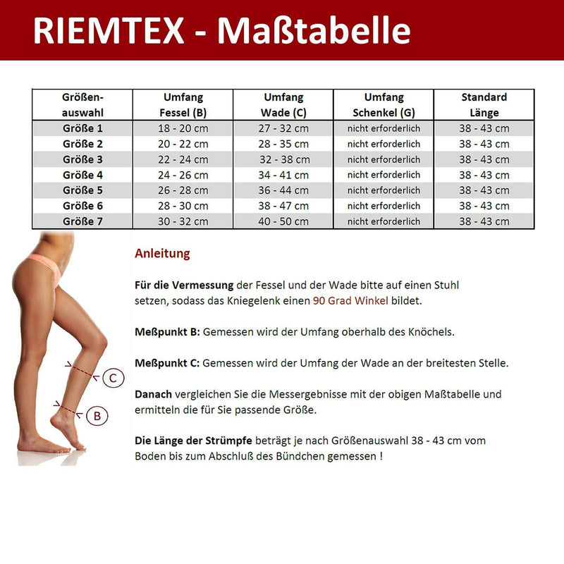 [Australia] - RIEMTEX medical graded compression stockings class 2 CCL2 closed toe calf stockings thrombosis stockings women and men black or beige size 6 