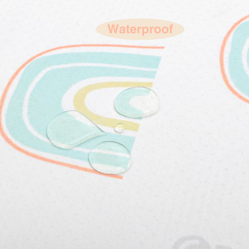 [Australia] - Splat Mat for Under High Chair/Arts/Crafts by CLCROBD, 51" Baby Anti-slip Food Splash and Spill Mat for Eating Mess, Waterproof Floor Protector and Table Cloth (Rainbow dreams) Rainbow Dreams 