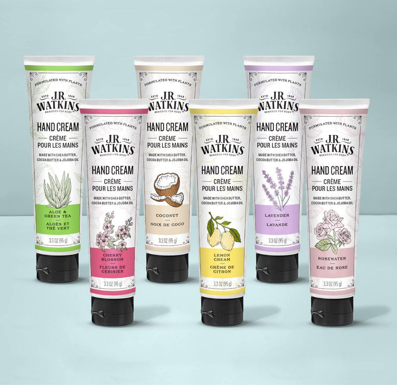 [Australia] - J.R. Watkins Natural Moisturizing Hand Cream, Hydrating Hand Moisturizer with Shea Butter, Cocoa Butter, and Avocado Oil, Cruelty Free, 3.3oz, Rosewater, 3 Pack 3.3 Ounce (Pack of 3) 