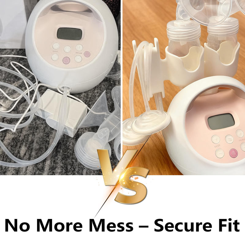 [Australia] - Bottle Holder for Spectra S1 & S2, Dual Organizer with Hose Management Compatible with Spectra New/Old Bottle, Space-Saving & Easy Installation (White, New Breast Pump) White 