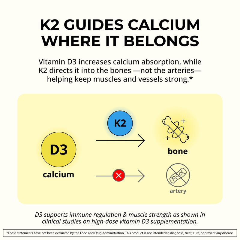 Vitamin D3 K2 3000 IU with Vitamin K as MK-7 from Natto, Non-GMO, 90 Ct | High Potency Vitamin D Supplement Support Healthy Bones, Teeth, Heart & Immune Function - Gluten Free, USA Made, 90 Servings 90 Count (Pack of 1) Vitamin D3 + K2 Capsules
