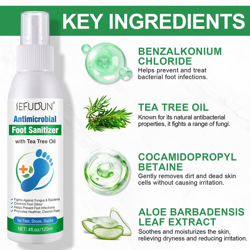 [Australia] - Foot Tea Tree Oil Spray - Odor Control & Itch Relief with Tea Tree Oil | 120ml (4oz) | Natural Foot Deodorizer for Fresh, Clean Feet. 
