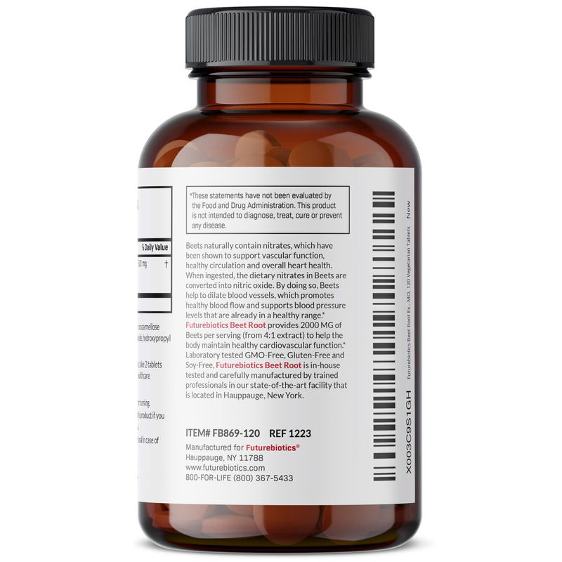 [Australia] - Futurebiotics Beet Root Extra Strength (Equivalent to 2000mg Beet Root per Serving from 500mg 4:1 Extract), Non-GMO, 120 Vegetarian Tablets 120 Count (Pack of 1) 