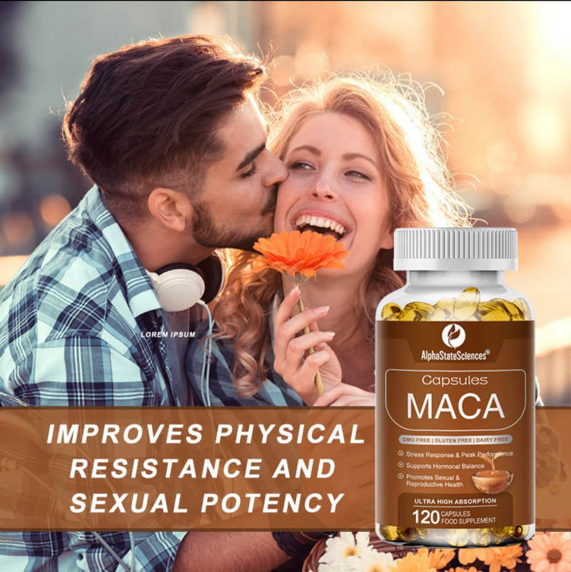 Premium Blend - Maca Root 6000mg, Ashwaghanda 500mg, and More - Energize, Boost Vatality, and Enhance Well Being 120 Capsules - 2months Supply
