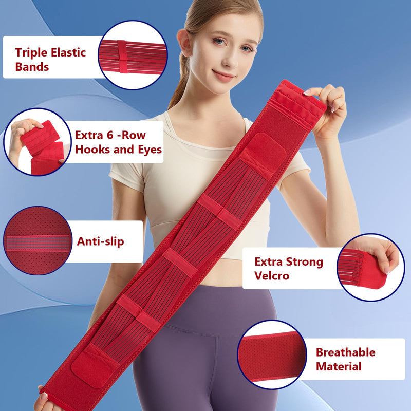 Paskyee Sacroiliac SI Joint Hip Belt with Extra 6-Row Hooks&Eyes, Lower Back Support Brace for Men and Women - Pelvic Support Belt,Sciatica Pelvis Lumbar Hip Pain Relief Plus Size Plus ( Hip Size 39.4"-45.3")