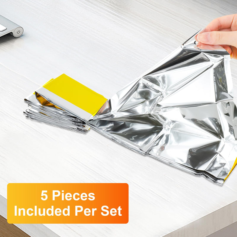 [Australia] - Bafeil Rescue Blankets Pack of 10 - Rescue Blanket Gold Silver for Emergencies, 210 x 160 cm - Weatherproof Emergency Blanket for First Aid and Outdoors - Compact Rescue Blankets for Cars, Hiking & Camping 