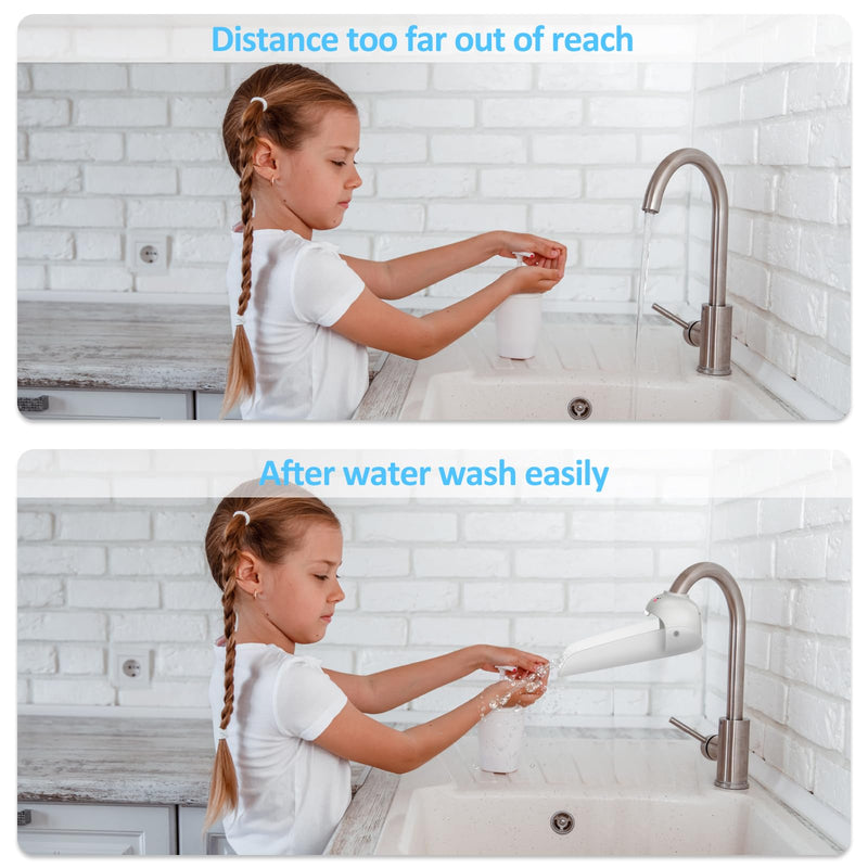 Maliton (Upgraded) Faucet Extender for Toddlers, Sink Extender for Kids Hand Washing, Suitable for Bathroom, Kitchen, Bathtub Sink, Fits Most Faucets (2 Pack, Grey)