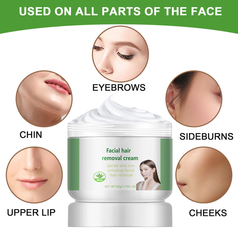 [Australia] - Facial Depilatory and Hair Removal Cream for Women, Aloe Vera Facial Hair Removal Cream for Upper Lip and Chin for Face Hair Remover for Body Sensitive Skin Gentle and Non-Irritating (2PCS) 