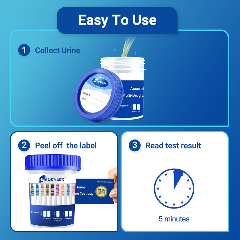 [4 Pack] HEAL-CHECK 14 Panel Drug Test Cup with Fentanyl for Home,Workplace | Screens THC, FEN, AMP, BUP, BAR, BZO, COC, MET, MDMA, OPI, MTD, OXY, PCP,PPX. Broader urine drug test kit for more confidence 4 PACK