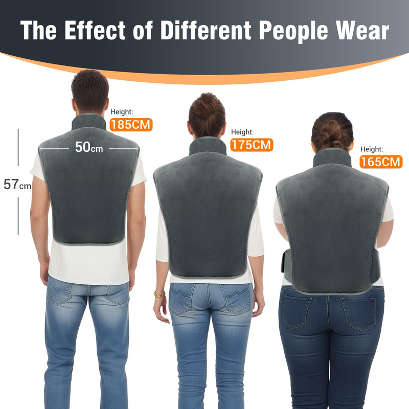 [Australia] - Comfytemp infrared weighted heating pad for neck, shoulder and upper back, 1.1 kg heat pad with 6 heat levels 1-3 h automatic switch-off, 57x50cm Electric upper body warmer Machine washable 57 x 50 cm 