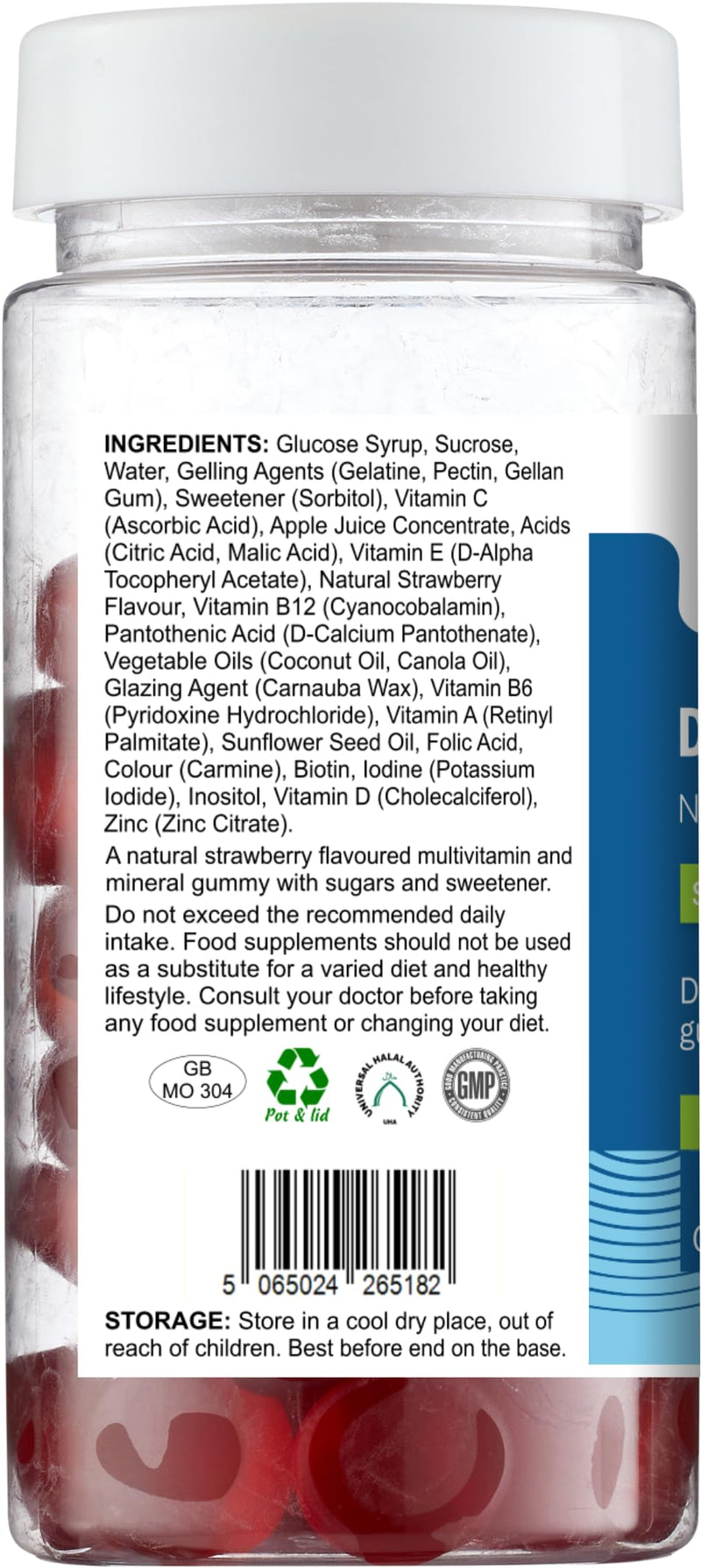 AnMar Daily Wellness Gummies+ – Multivitamin Gummies for Adults with Vitamins A, C, D, B12, Biotin & Zinc – Strawberry Flavour – 60 Gummies